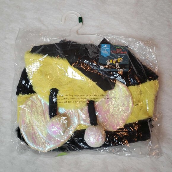 🐝Thrills & Chills Large LED *Light-Up* BUMBLE BEE Pet Dog Halloween Costume - Picture 3 of 17
